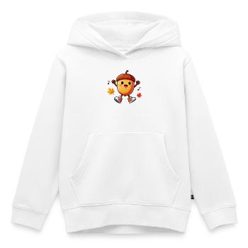 Danse du gland d’automne - Sweat Premium à capuche enfant bio - blanc - Devant - AI Model Kid Female (0cm)