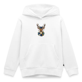 Festival folklorique des diamants de cerf Remplacement des costumes traditionnels - Sweat Premium à capuche enfant bio - blanc - Devant - AI Model Kid Female (0cm)