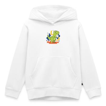 Enfant amoureux de dinosaures cadeau pour tout-petits T Rex rétro - Sweat Premium à capuche enfant bio - blanc - Devant - AI Model Kid Female (0cm)