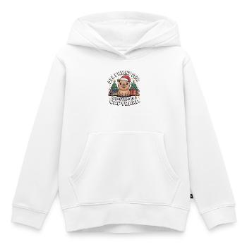 Vœu de Noël capybara - Sweat Premium à capuche enfant bio - blanc - Devant - AI Model Kid Female (0cm)