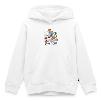 U c’est pour Fête du zoo de licorne Fête Anniversaire du zoo de la jungle - Sweat Premium à capuche enfant bio - blanc - Devant - AI Model Kid Female (0cm)