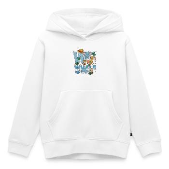 W c’est pour Fête du zoo de baleines Anniversaire du zoo de la jungle - Sweat Premium à capuche enfant bio - blanc - Devant - AI Model Kid Female (0cm)