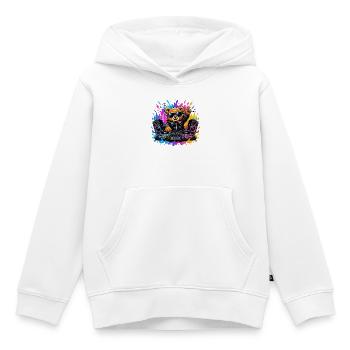 Teddy Bear DJ Neon Splash - Kids Premium Organic Hoodie - white - Front - AI Model Kid Female (0cm)