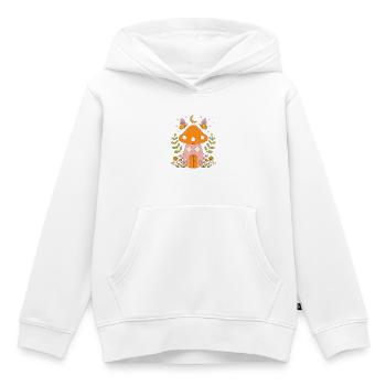 Cottage aux champignons au clair de lune - Sweat Premium à capuche enfant bio - blanc - Devant - AI Model Kid Female (0cm)