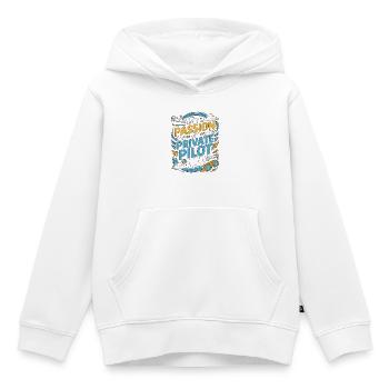 Pilote privé Ma passion Mon passionné d’aviation - Sweat Premium à capuche enfant bio - blanc - Devant - AI Model Kid Female (0cm)