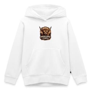 Ambiances des Highlands en sépia - Sweat Premium à capuche enfant bio - blanc - Devant - AI Model Kid Female (0cm)