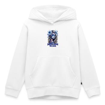 Fleurir à travers le crâne de sucre sombre - Sweat Premium à capuche enfant bio - blanc - Devant - AI Model Kid Female (0cm)