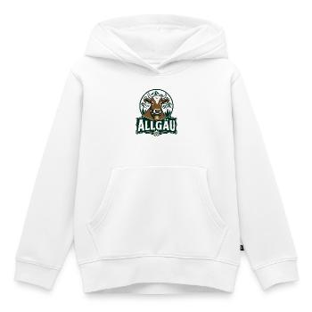 Vache d’Allgäu Vintage Edelweiss Bavière - Sweat Premium à capuche enfant bio - blanc - Devant - AI Model Kid Female (0cm)