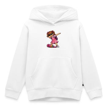 Shooter ABC en dab (brune) - Sweat Premium à capuche enfant bio - blanc - Devant - AI Model Kid Female (0cm)