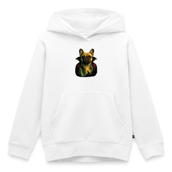 Chien d’Halloween bouledogue français dans le - Sweat Premium à capuche enfant bio - blanc - Devant - AI Model Kid Female (0cm)