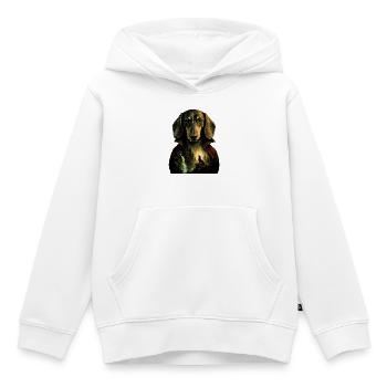Vêtement de vampire viennois teckel viennois - Sweat Premium à capuche enfant bio - blanc - Devant - AI Model Kid Female (0cm)