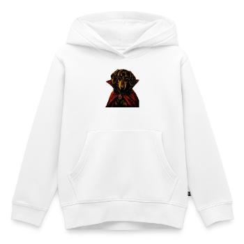 Teckel Chien viennois Vampire d’Halloween - Sweat Premium à capuche enfant bio - blanc - Devant - AI Model Kid Female (0cm)