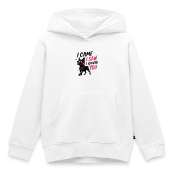 Ich bin gekommen, ich habe dich ignoriert, lustige Hunde-Merch Nr. 2 - Kinder Premium Organic Hoodie - Weiß - Vorne - AI Model Kid Female (0cm)
