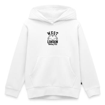 Graphique de cœur squelettique à Notting Hill dans l’ouest de Londres - Sweat Premium à capuche enfant bio - blanc - Devant - AI Model Kid Female (0cm)