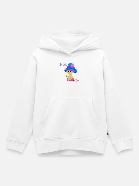 Magischer Pilz mit Zauberstab - Kinder Premium Organic Hoodie - Weiß