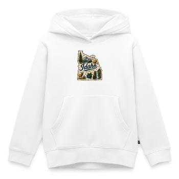 Idaho The Gem State Vintage Travel Aufkleber - Kinder Premium Organic Hoodie - Weiß - Vorne - AI Model Kid Female (0cm)