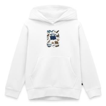 Alaska | Nordlicht, Wildnis & Abenteuer - Kinder Premium Organic Hoodie - Weiß - Vorne - AI Model Kid Female (0cm)