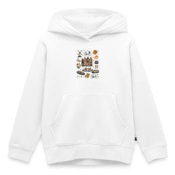 Niederlande | Grachten, Tulpen & Fahrrad - Kinder Premium Organic Hoodie - Weiß - Vorne - AI Model Kid Female (0cm)