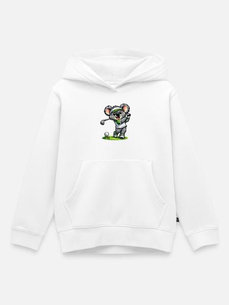 Süßer Koala spielt Golf - Kinder Premium Organic Hoodie - Weiß