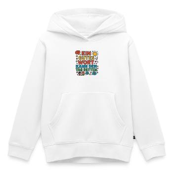 Ein gutes Wort kann den Tag retten – Spruch - Kinder Premium Organic Hoodie - Weiß - Vorne - AI Model Kid Female (0cm)