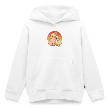 Schwein und Ente - Kinder Premium Organic Hoodie - Weiß - Vorne - AI Model Kid Female (0cm)