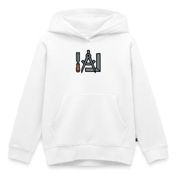Tischler Werkzeuge Grafik - Kinder Premium Organic Hoodie - Weiß - Vorne - AI Model Kid Female (0cm)