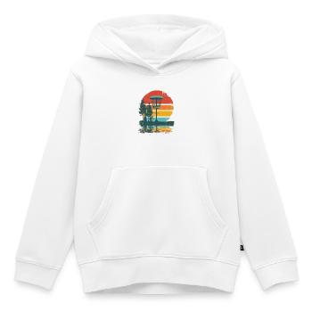 Disc Golf Putter Korb Retro Vintage Sonnenuntergan - Kinder Premium Organic Hoodie - Weiß - Vorne - AI Model Kid Female (0cm)