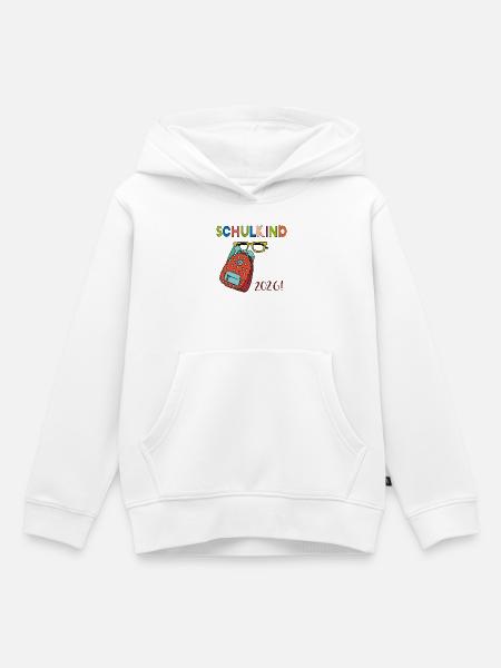 Schulkind 2026 - Kinder Premium Organic Hoodie - Weiß