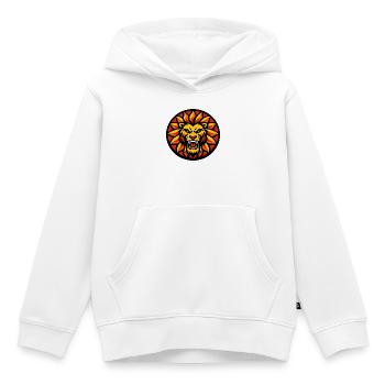 Feuerlöwe Sonnenkreis Emblem - Kinder Premium Organic Hoodie - Weiß - Vorne - AI Model Kid Female (0cm)