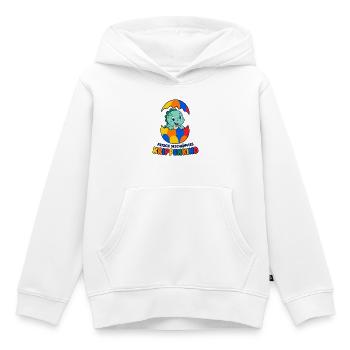 Frisch geschlüpftes Krippenkind mit Dinosaurier - Kinder Premium Organic Hoodie - Weiß - Vorne - AI Model Kid Female (0cm)