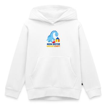 Mein erster großer Schritt – Dino fürs Krippenkind - Kinder Premium Organic Hoodie - Weiß - Vorne - AI Model Kid Female (0cm)