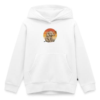 Elephant and butterfly - Kids Premium Organic Hoodie - white - Front - AI Model Kid Female (0cm)