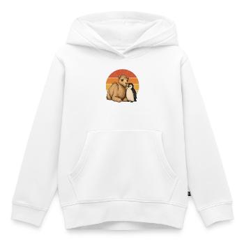 Camel and penguin - Kids Premium Organic Hoodie - white - Front - AI Model Kid Female (0cm)