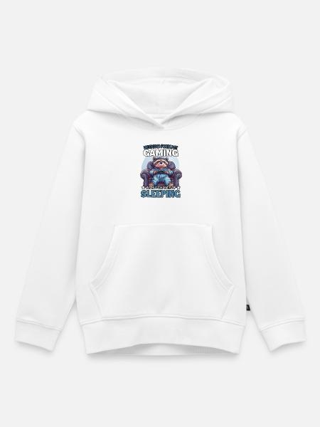Waschbär-Gamer im Schlafmodus - Kinder Premium Organic Hoodie - Weiß