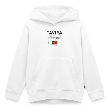 Tavira Portugal Coordinates Travel Souvenir - Kids Premium Organic Hoodie - white - Front - AI Model Kid Female (0cm)
