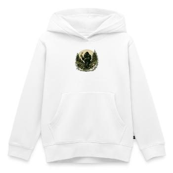 Bigfoot Forest Mushroom Naturfolklore - Kinder Premium Organic Hoodie - Weiß - Vorne - AI Model Kid Female (0cm)