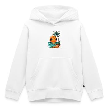 Jumping Fish at Tropical Sunset Palm Sea Beach - Kinder Premium Organic Hoodie - Weiß - Vorne - AI Model Kid Female (0cm)
