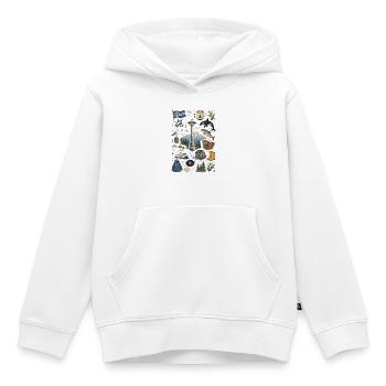 Seattle | Space Needle, Kaffee & Natur - Kinder Premium Organic Hoodie - Weiß - Vorne - AI Model Kid Female (0cm)