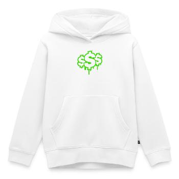 Neon Graffiti Dollarzeichen Tropfen - Kinder Premium Organic Hoodie - Weiß - Vorne - AI Model Kid Female (0cm)