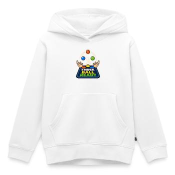 THREE BALL READY - Kinder Premium Organic Hoodie - Weiß - Vorne - AI Model Kid Female (0cm)