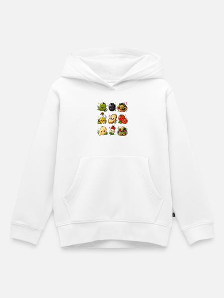 Kawaii Oliven | Mediterrane Küche - Kinder Premium Organic Hoodie - Weiß