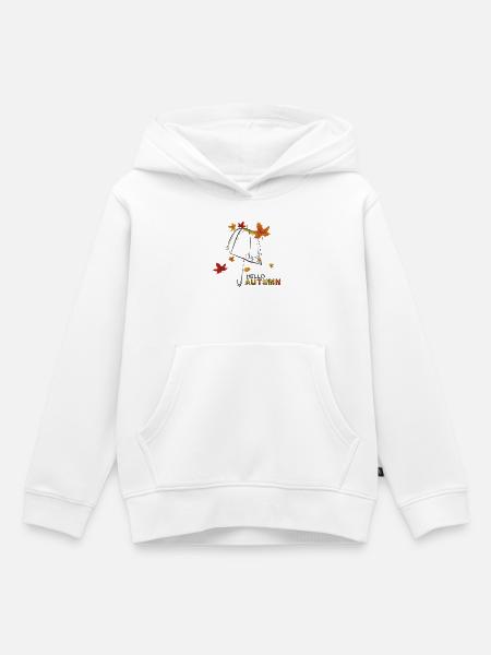 Herbstlaub Hello Autumn - Kinder Premium Organic Hoodie - Weiß