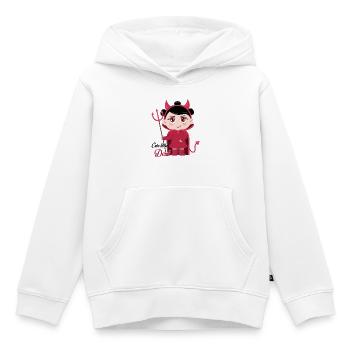 Süßes kleines Teufel-Chibi-Mädchen mit Mistgabel-Graphi - Kinder Premium Organic Hoodie - Weiß - Vorne - AI Model Kid Female (0cm)