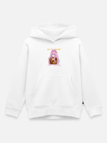 Anime-Skizzenmädchen - Kinder Premium Organic Hoodie - Weiß