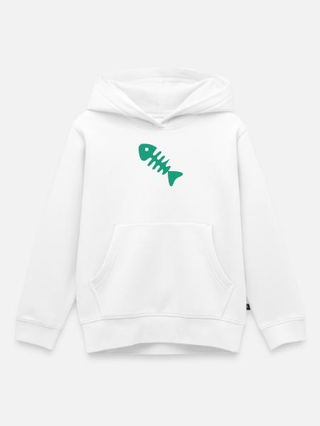 Gruene Fischgraete Icon - Kinder Premium Organic Hoodie - Weiß