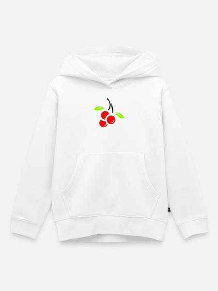 Drei Kirschen - Kinder Premium Organic Hoodie - Weiß