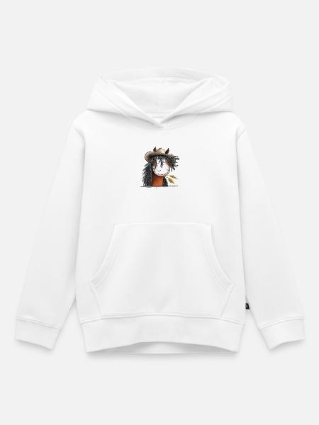 Westernpferd mit Strohhut - Kinder Premium Organic Hoodie - Weiß