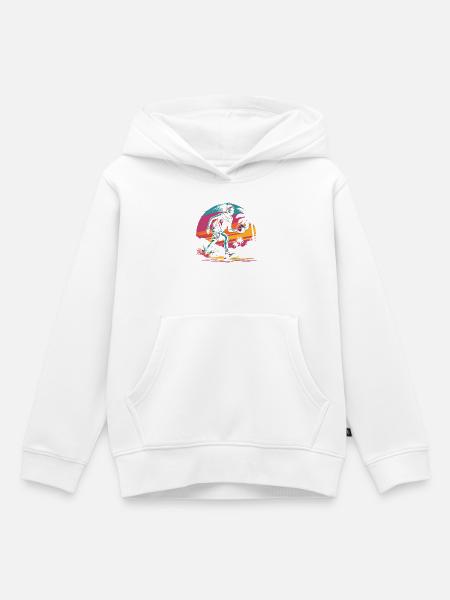 Basketballerin Retrowave - Kinder Premium Organic Hoodie - Weiß