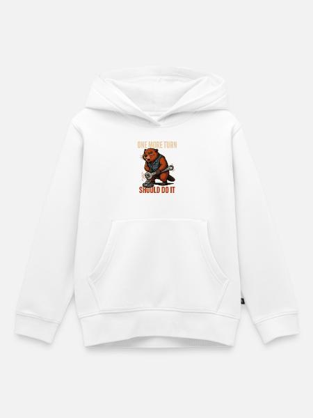 Mechaniker Biber - Kinder Premium Organic Hoodie - Weiß