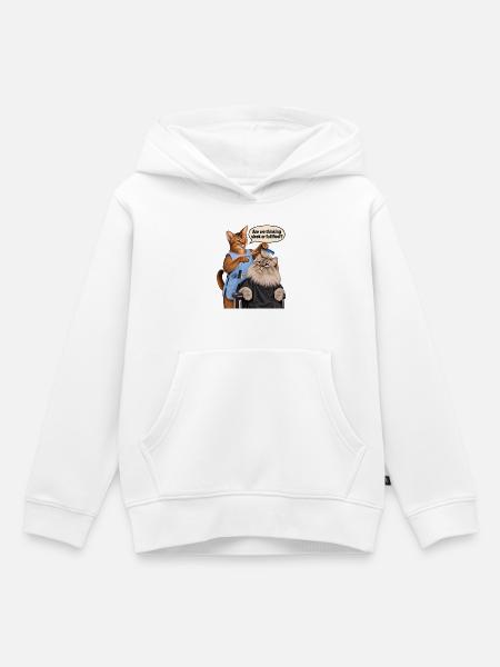 Friseurkatze - Kinder Premium Organic Hoodie - Weiß